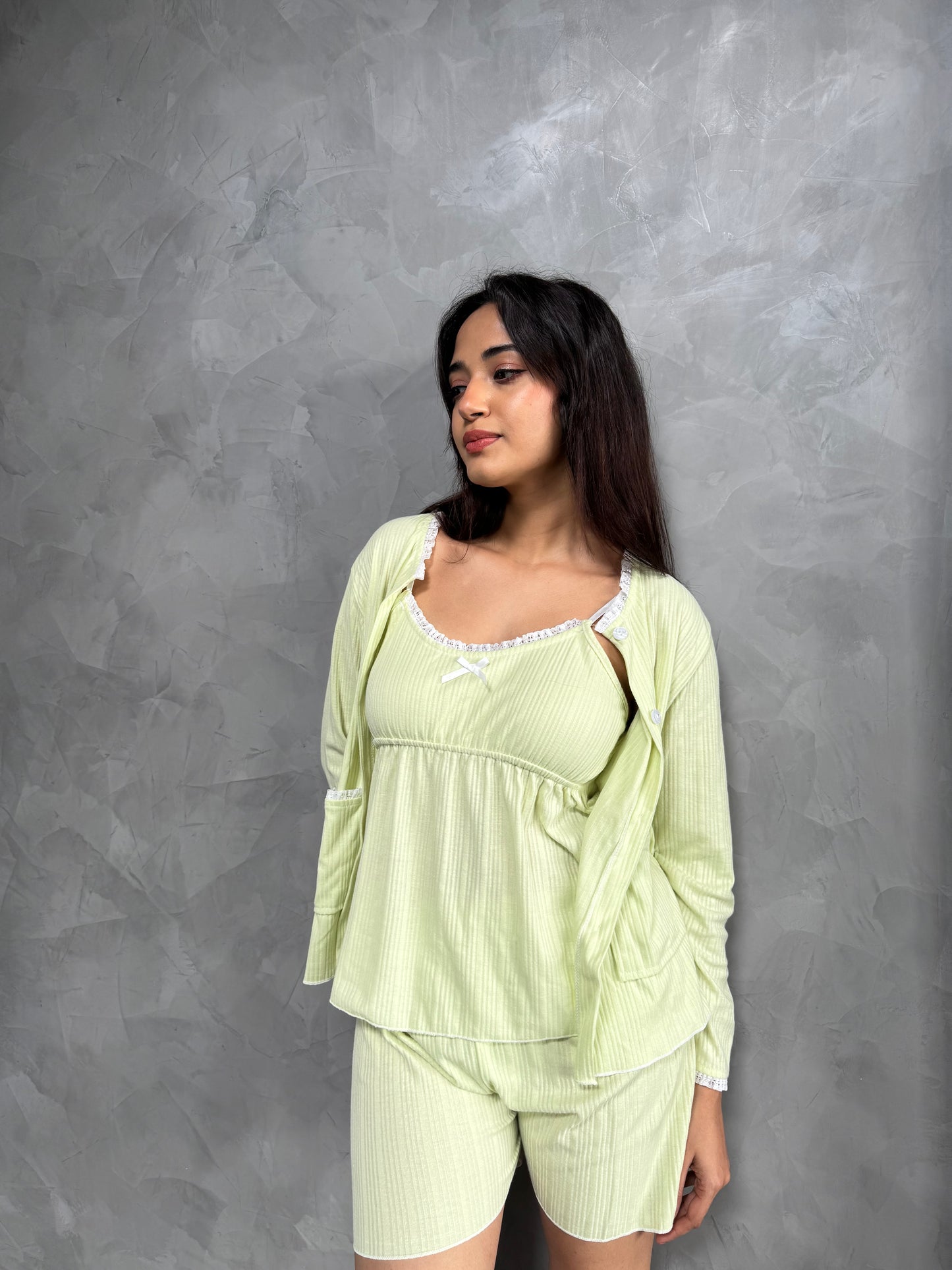 Camy Padded 4-piece Sleepwear (Top, Jacket, Shorts & Pants)