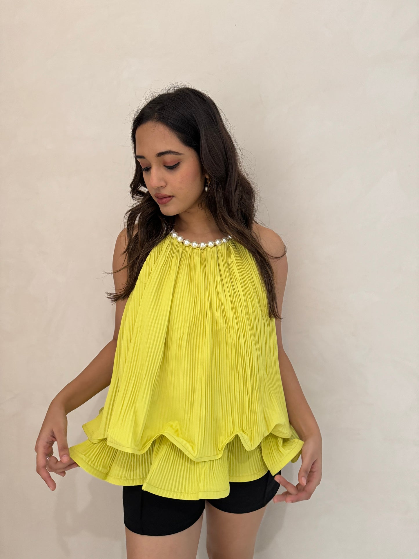 Drew Pleated Pearl Top