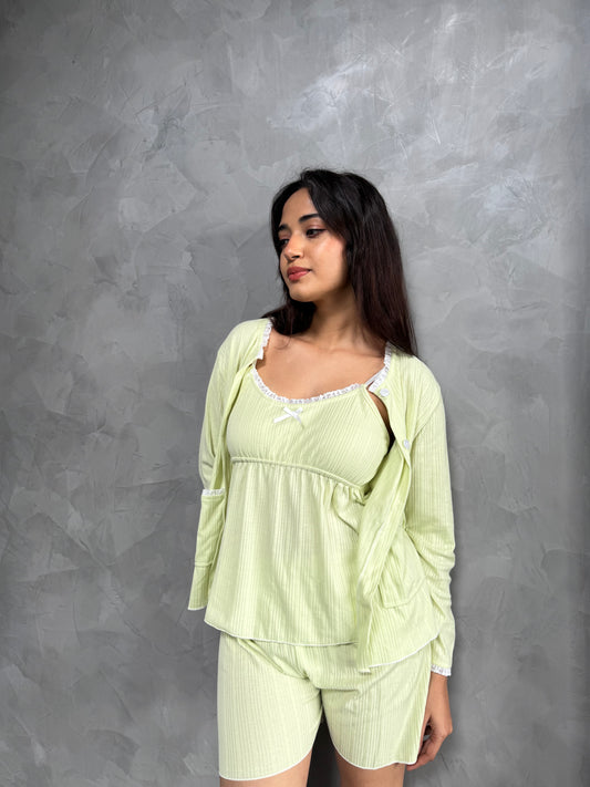 Camy Padded 4-piece Sleepwear (Top, Jacket, Shorts & Pants)