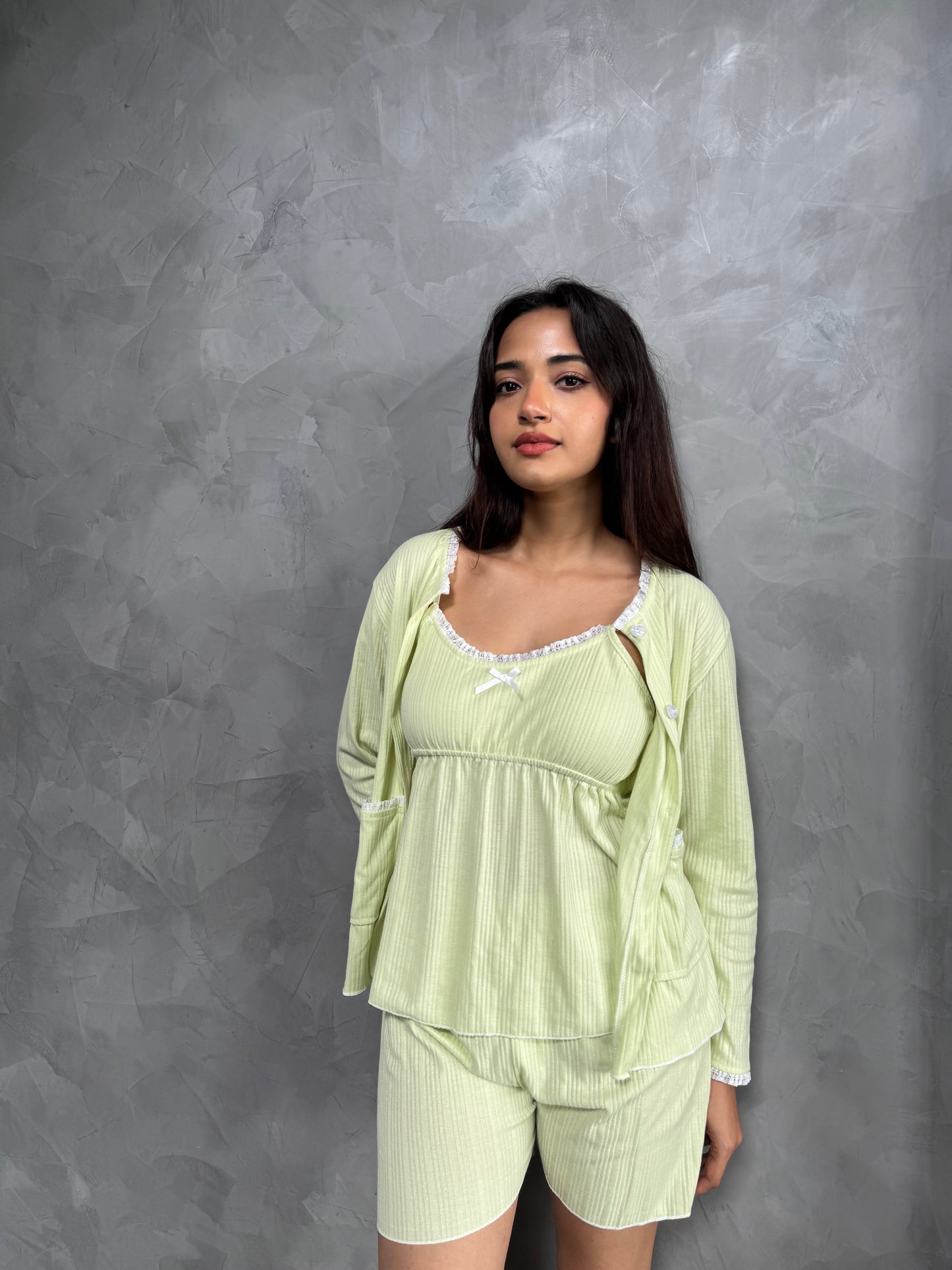 Camy Padded 4-piece Sleepwear (Top, Jacket, Shorts & Pants)