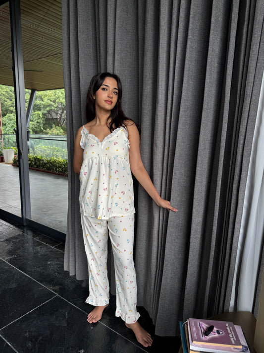 Flama Padded 3-piece Sleepwear ( Top,Shorts & Pants )