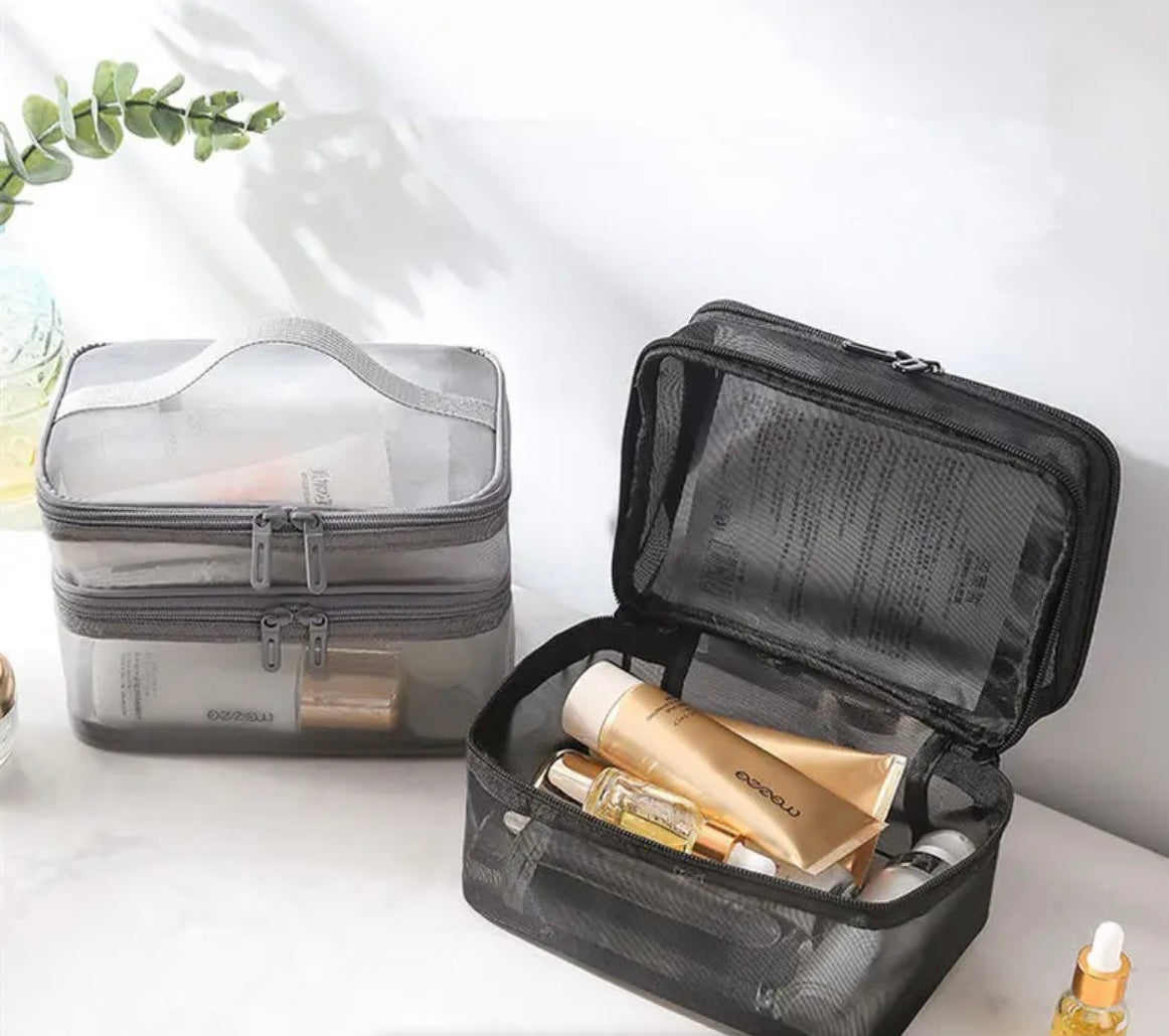 Nora Stacked Mesh Make-up & Cosmetic Bag