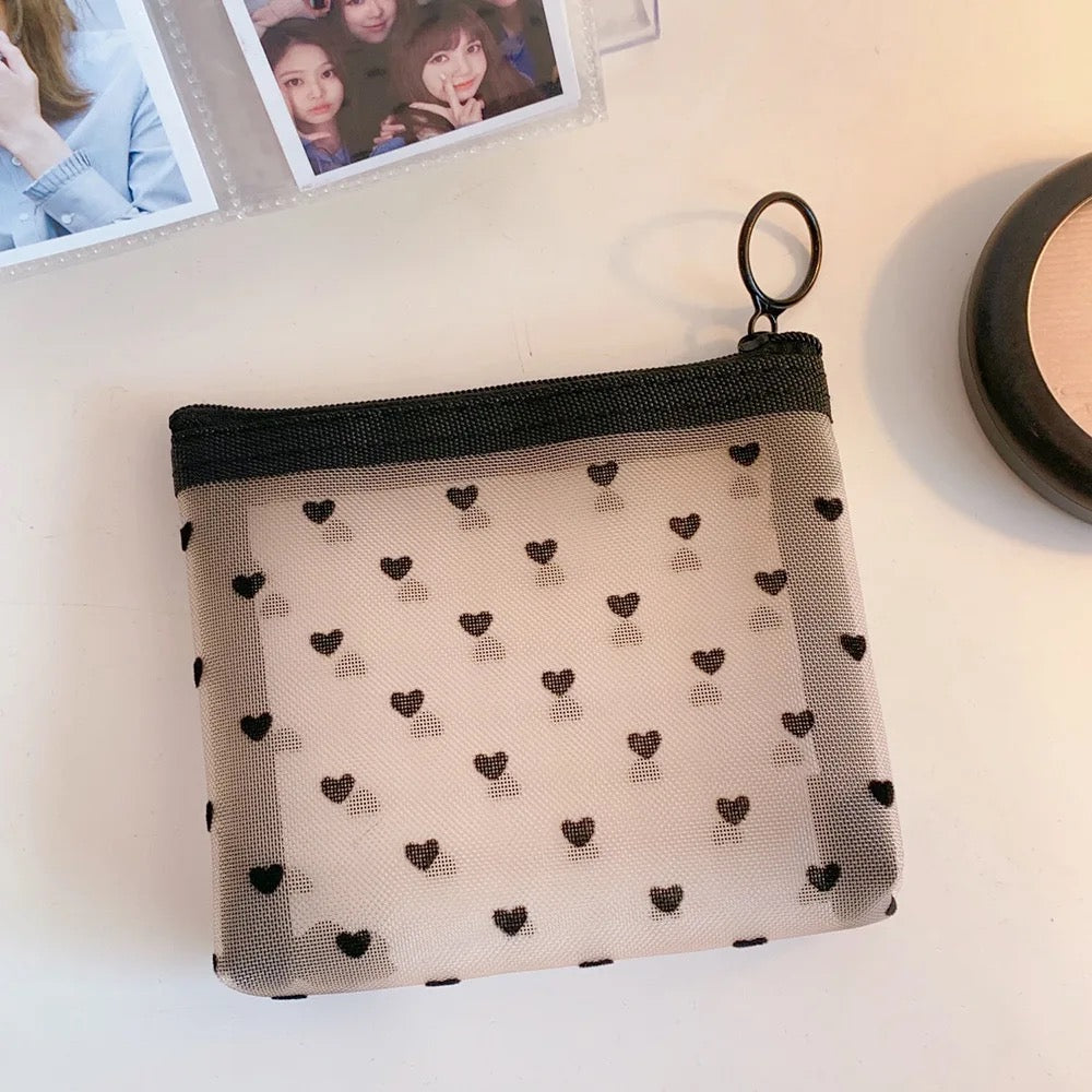 Heart Cosmetic Pouch Set